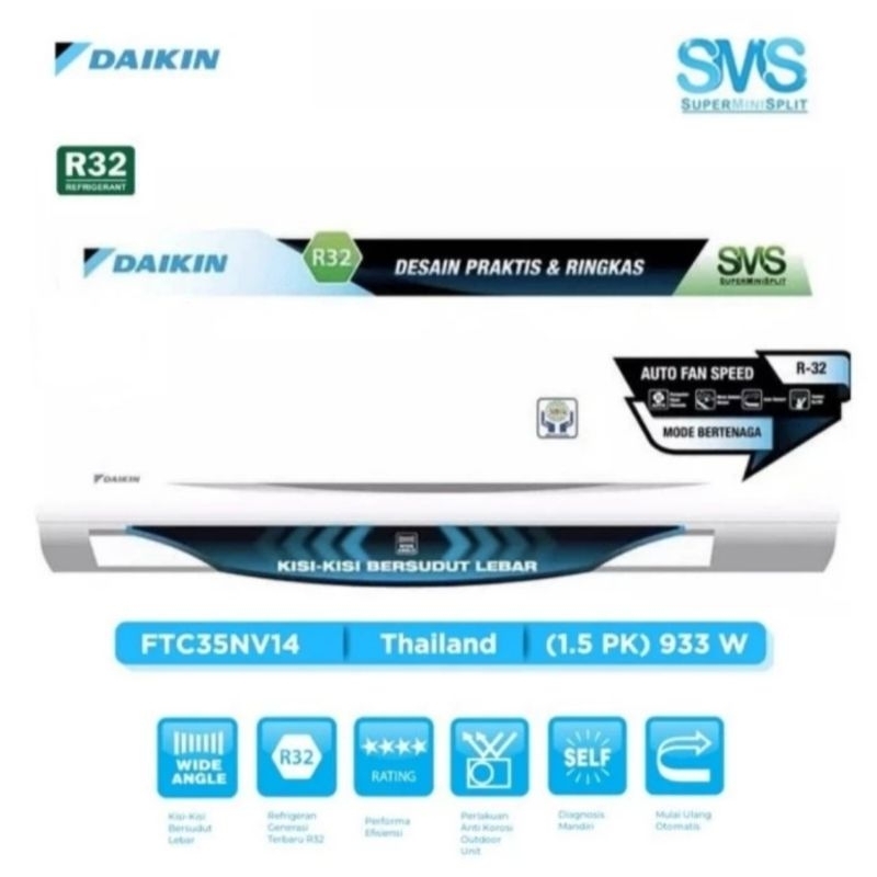 AC DAIKIN 1,5PK THAILAND FTC35NV14 STANDART THAILAND