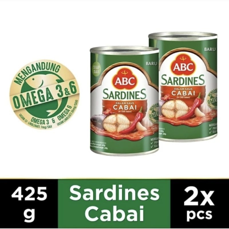 

ABC Sarden Ekstra Pedas Dan Saus Tomat 425gr - Twin Pack