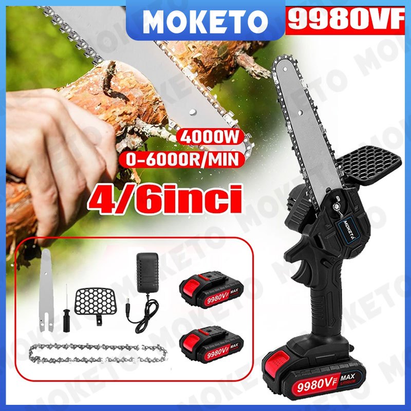 Baterai Gergaji Cordless Mesin Chainsaw 6 Inch Cordless Chainsaw 36V Gergaji Baterai Gergaji Rantai 