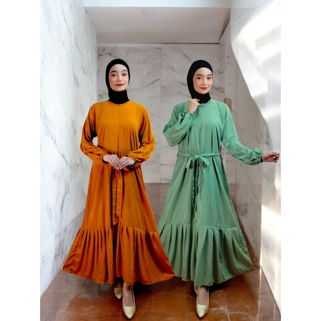 Gamis Terbaru 2023 Lebaran Wanita Muslim Gamis Perempuan Remaja Arab Turkey Mewah Polos Baju Muslim 