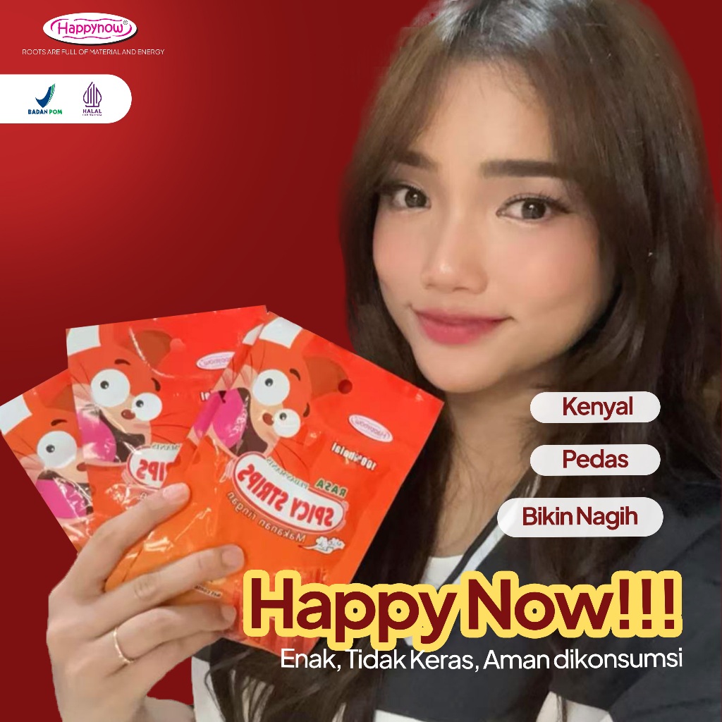 

[HALAL][20g] happynow stik pedas/Gemilan snack VIRAL/ vegetarian/Snack halal
