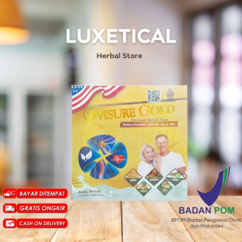 

4 BOX OVISURE GOLD SUSU OBAT VITAMIN TULANG DAN SENDI SYARAF KEJEPIT KERAM ORIGINAL AS