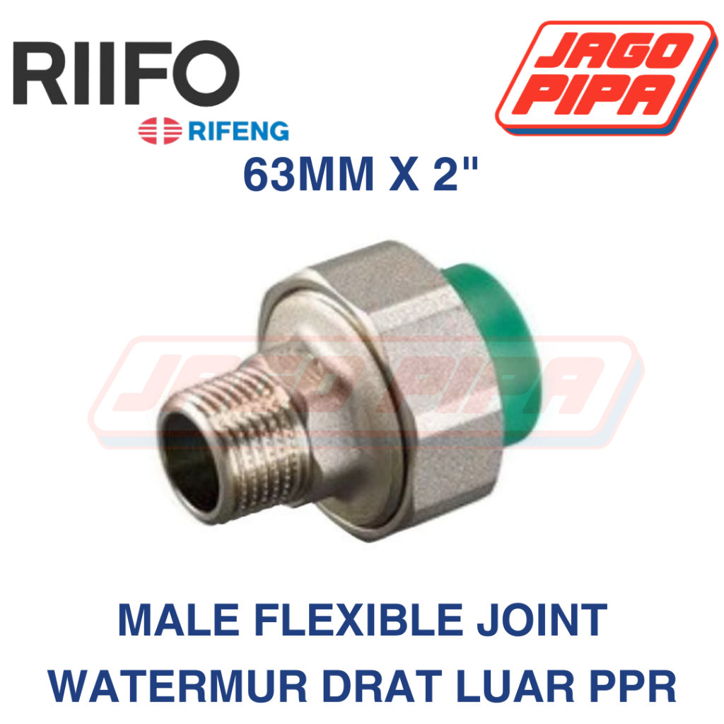 RIIFO PPR Watermur Drat Luar 63 mm 2 Inch Water Union Socket Male Flexible Joint 2" Drat Luar RIFENG