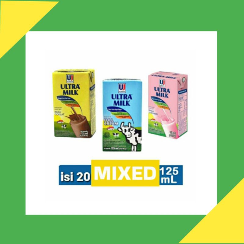

Susu ULTRA MILK 125ml 1 Dus Susu Kotak UHT Full cream Rasa Strawberry Coklat Stroberi - Full cream