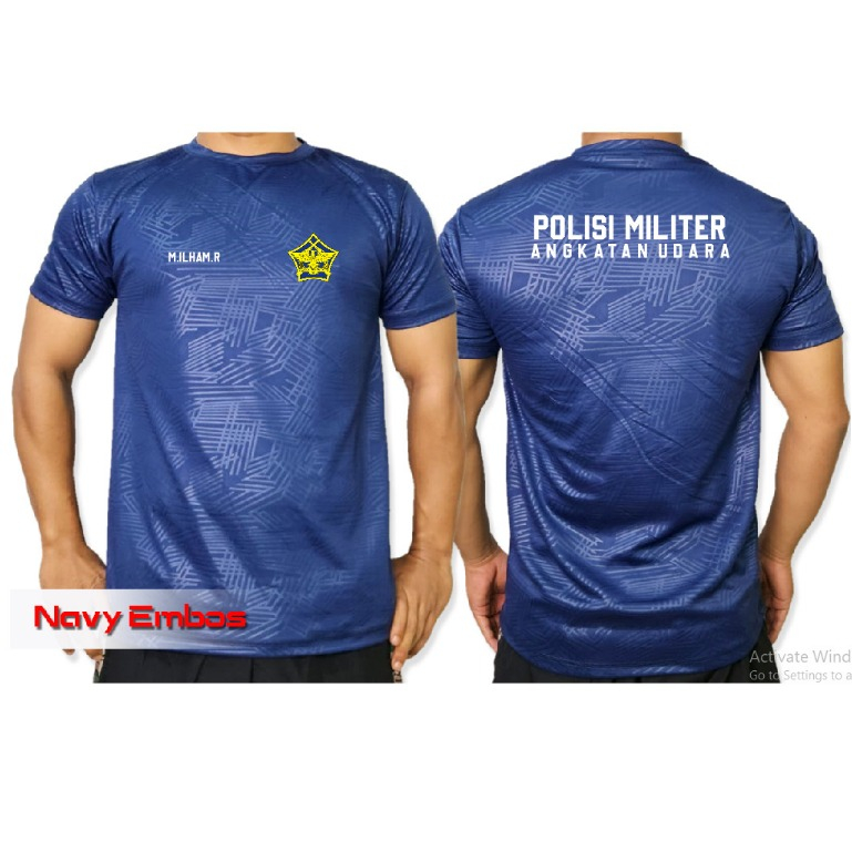 KAOS JERSEY POMAU/KAOS DRYFIT EMBOS POLISI MILITER ANGKATAN UDARA