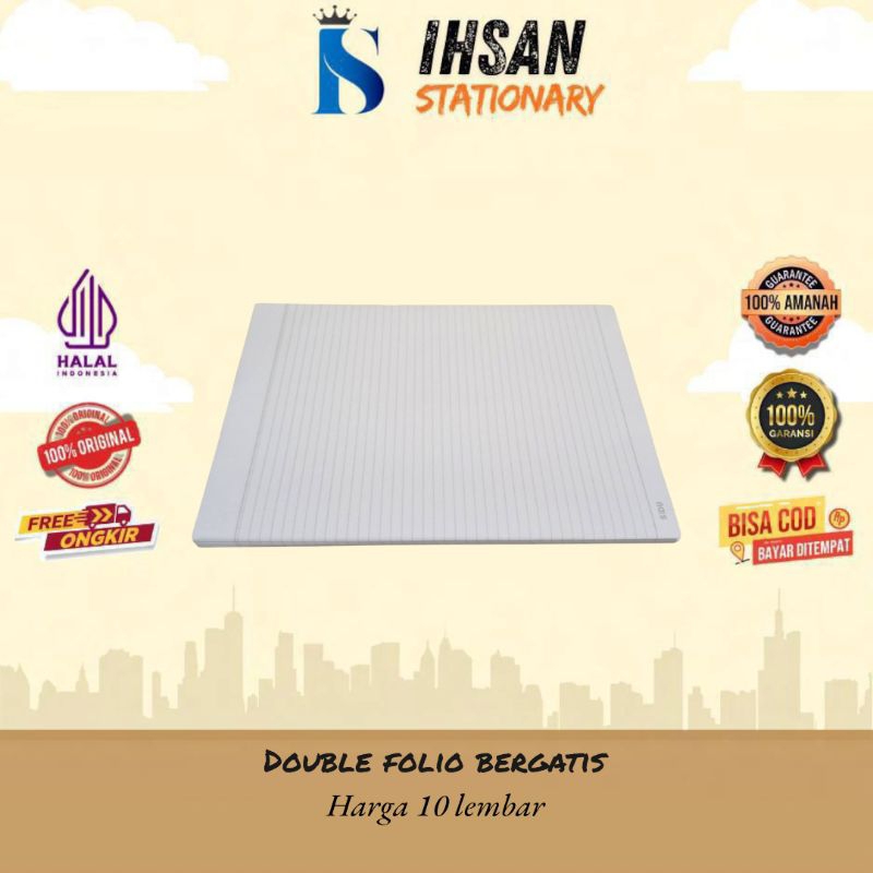 

double folio/kertas bergaris/portofolio 10 lembar