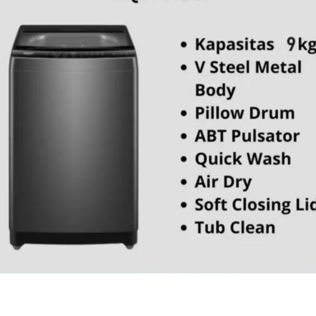 mesin cuci 1 tabung aqua /top loding