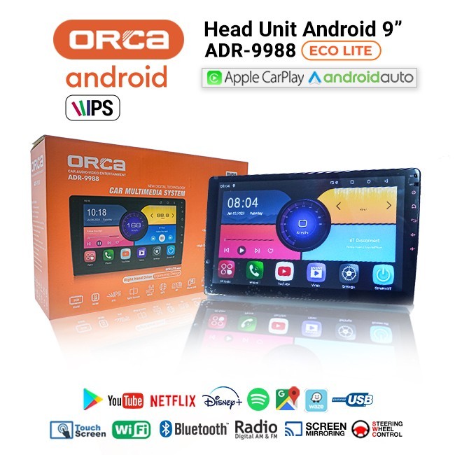 Headunit Android Orca Eco Lite ADR 9988 9/10 Inch Ram 2/32