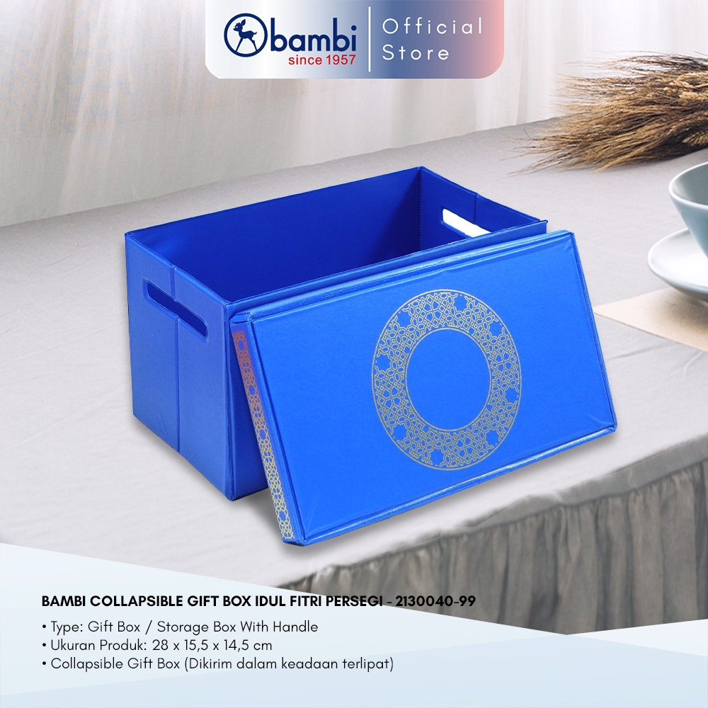 

Bambi Storage Box Kotak Edisi Idul Fitri Blue Color Tipe Container Box With Collapsible Side Original