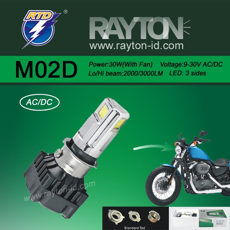 RTD Lampu Led Motor 3 Sisi Mata Rayton Bebek Matic AC DC Kipas Putih