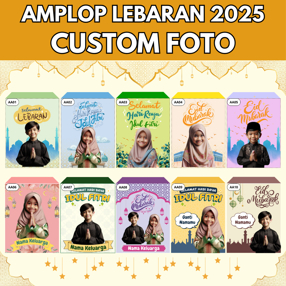 

AMPLOP LEBARAN 2025 Custom Foto dan Nama