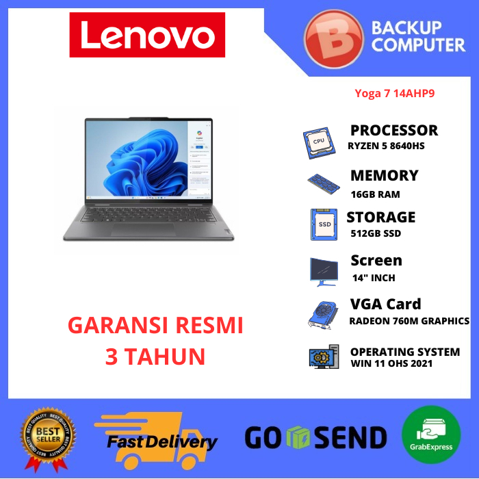 LAPTOP LENOVO Yoga 7 14AHP9 0UID Ryzen 5 8640HS 16GB RAM