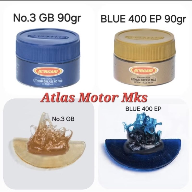 [1PC] GEMOK GREASE PELUMAS STEMPET GEMUK SYNTETIC SERBA GUNA BIRU / KUNING - BURGARI 100GR [BERKUALI