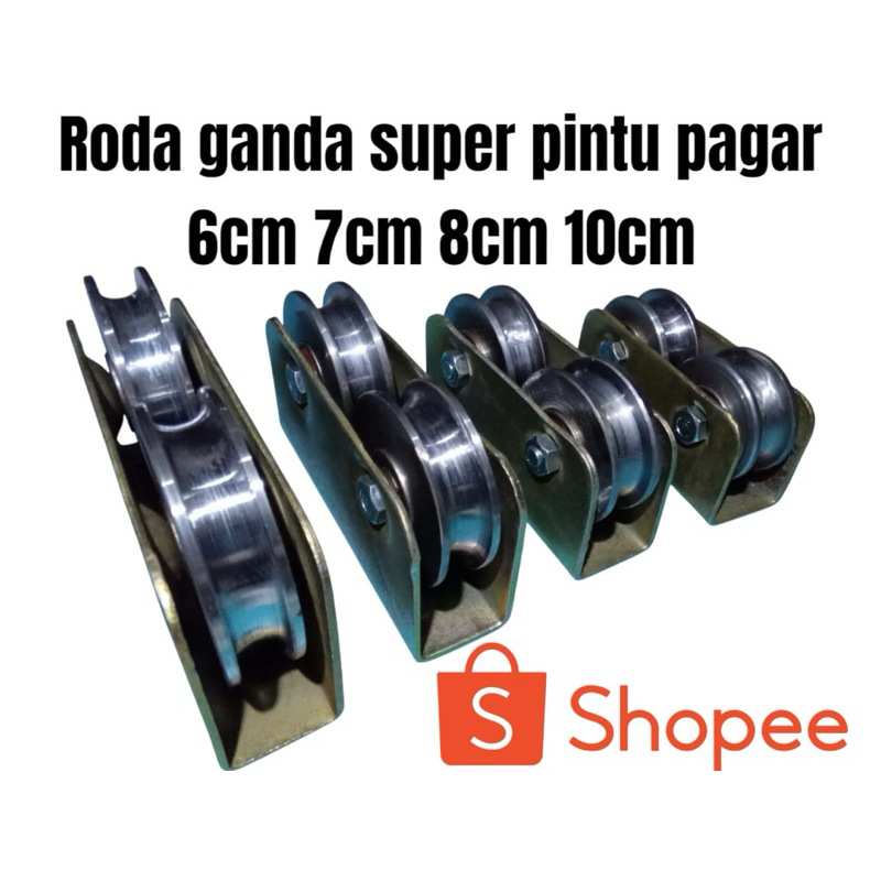 Roda Pintu Ganda Ukuran 6cm 7cm 8cm 10cm Variasi Ornamen Pagar Besi, Kayu, Steanlise Berkualitas Rod