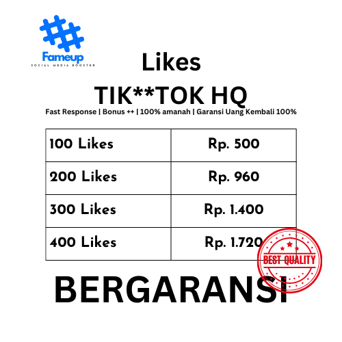 LIKE TIKTOK TAMBAH LIKES FYP BELI LIKES GLOBAL WORLDWIDE