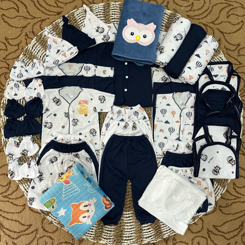 paket komplit perlengkapan bayi baru lahir seri NAVY Doraemon