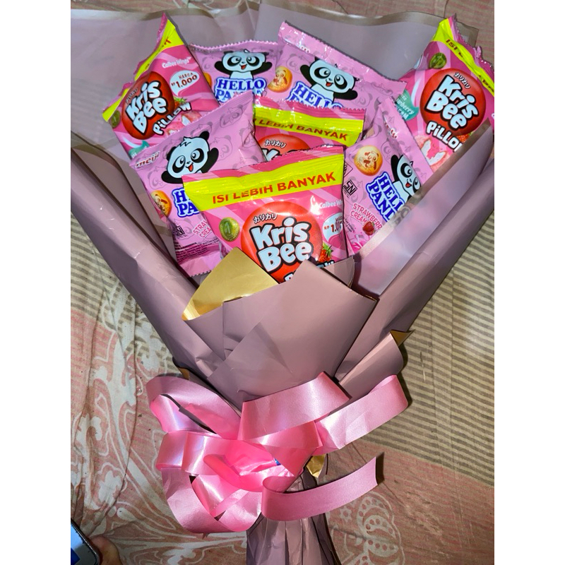 

Bouequet Snack/buket snack/buket jajan full pink