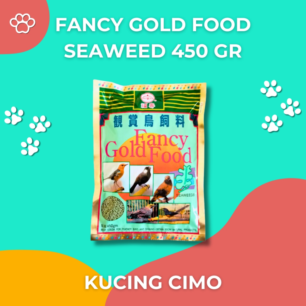 Fancy gold food seaweed rumput laut 450 gr voer burung pleci murai kacer pur hijau