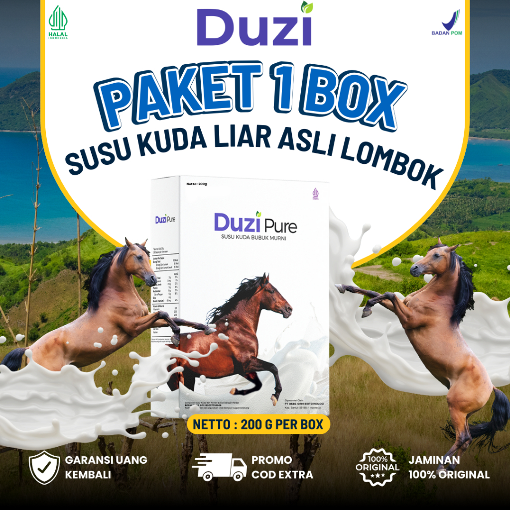 

Duzi Pure Susu Kuda Liar Lombok Alami Atasi Sendi Dan Tulang 1 BOX