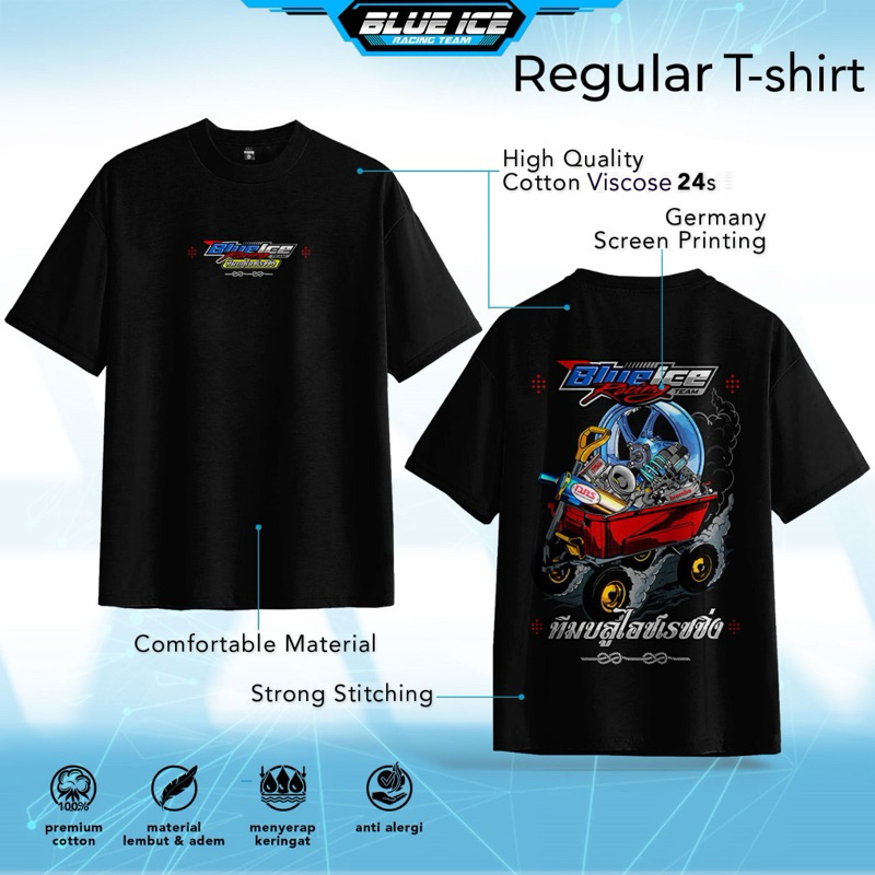 KAOS TSHIRT OFFICIAL TEKNOTUNER TEKNO TUNER HS ORIGINAL BLUEICERACINGTEAM