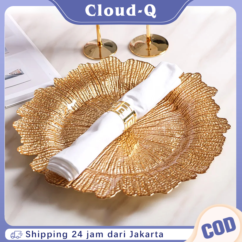 Piring Saji Gold Piring Cantik Piring Dekorasi Piring Nordic Piring Saji Makanan Aesthetic