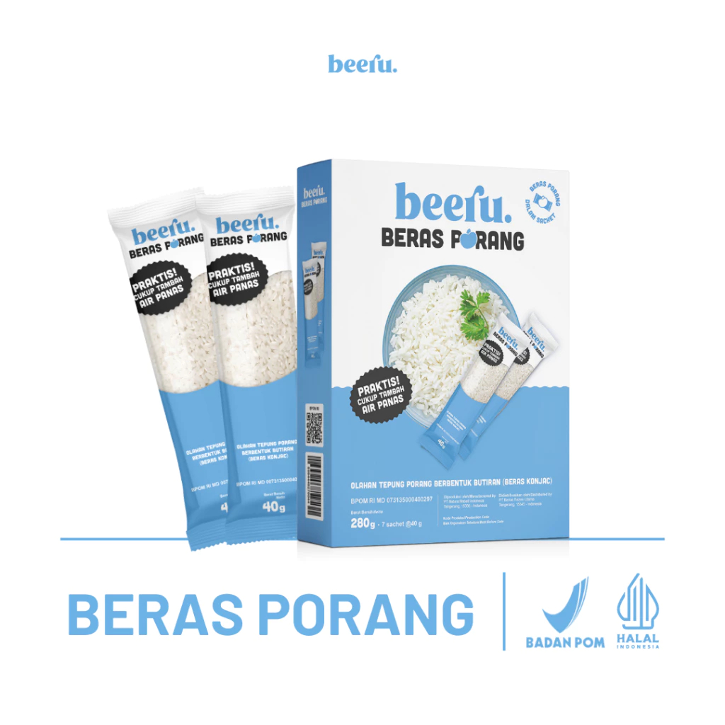 

[Official][Surabaya] Beeru Beras Porang Box - Shirataki Konjac Rice 1 Box isi 7 Sachet