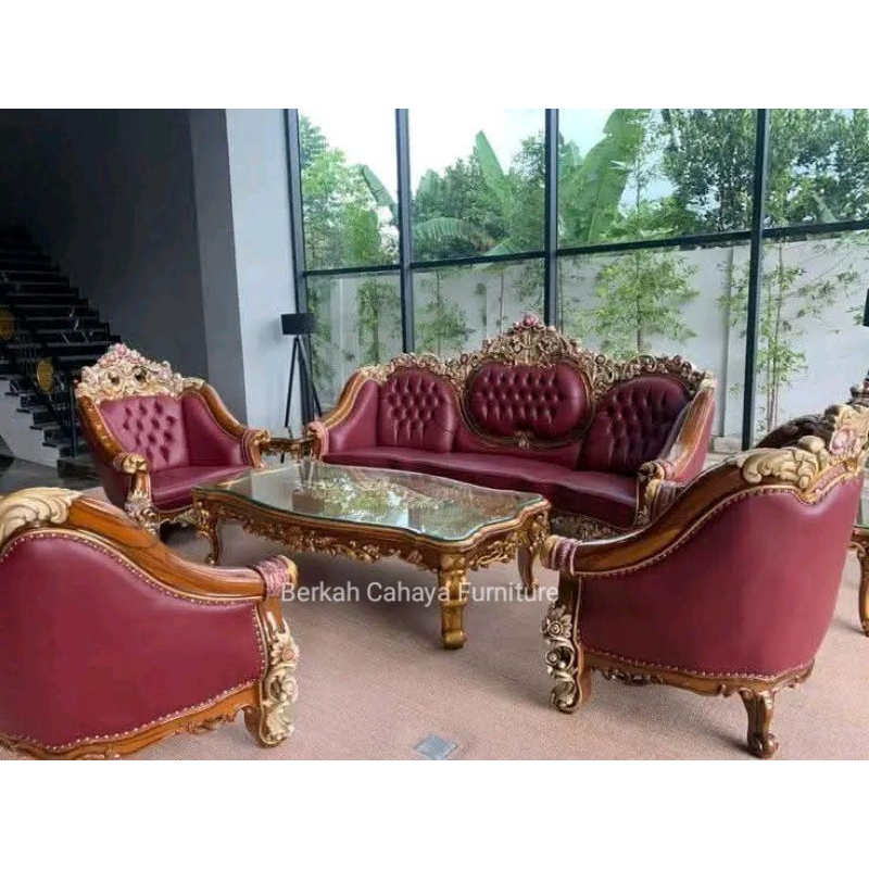 kursi tamu romawi love jumbo jati ukir jepara