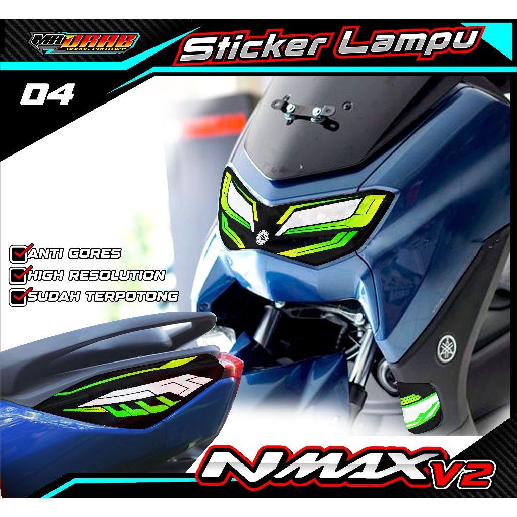 04 STICKER LAMPU DEPAN NMAX 2022 - STICKER LAMPU ALIS NMAX 2022 MOTIF LIST SIMPLE