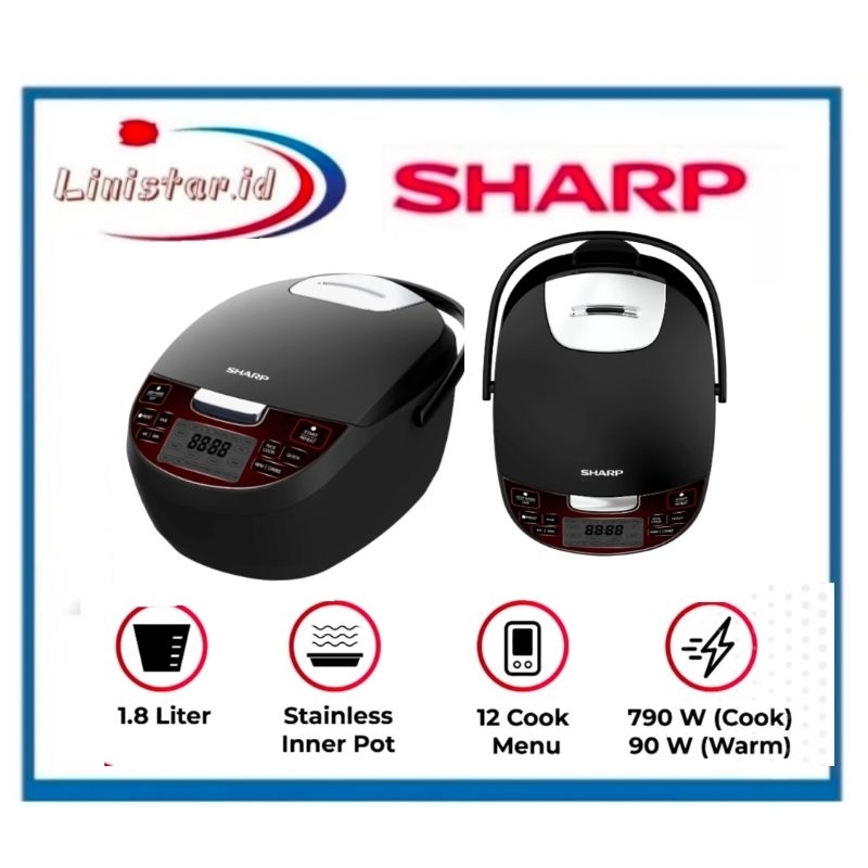 SHARP DIGITAL MAGIC COM 1,8LITER KS-DW18BKMagic com DIGITAL SHARP 12 MENU MASAK KS-DW18 BK/ RICE COO