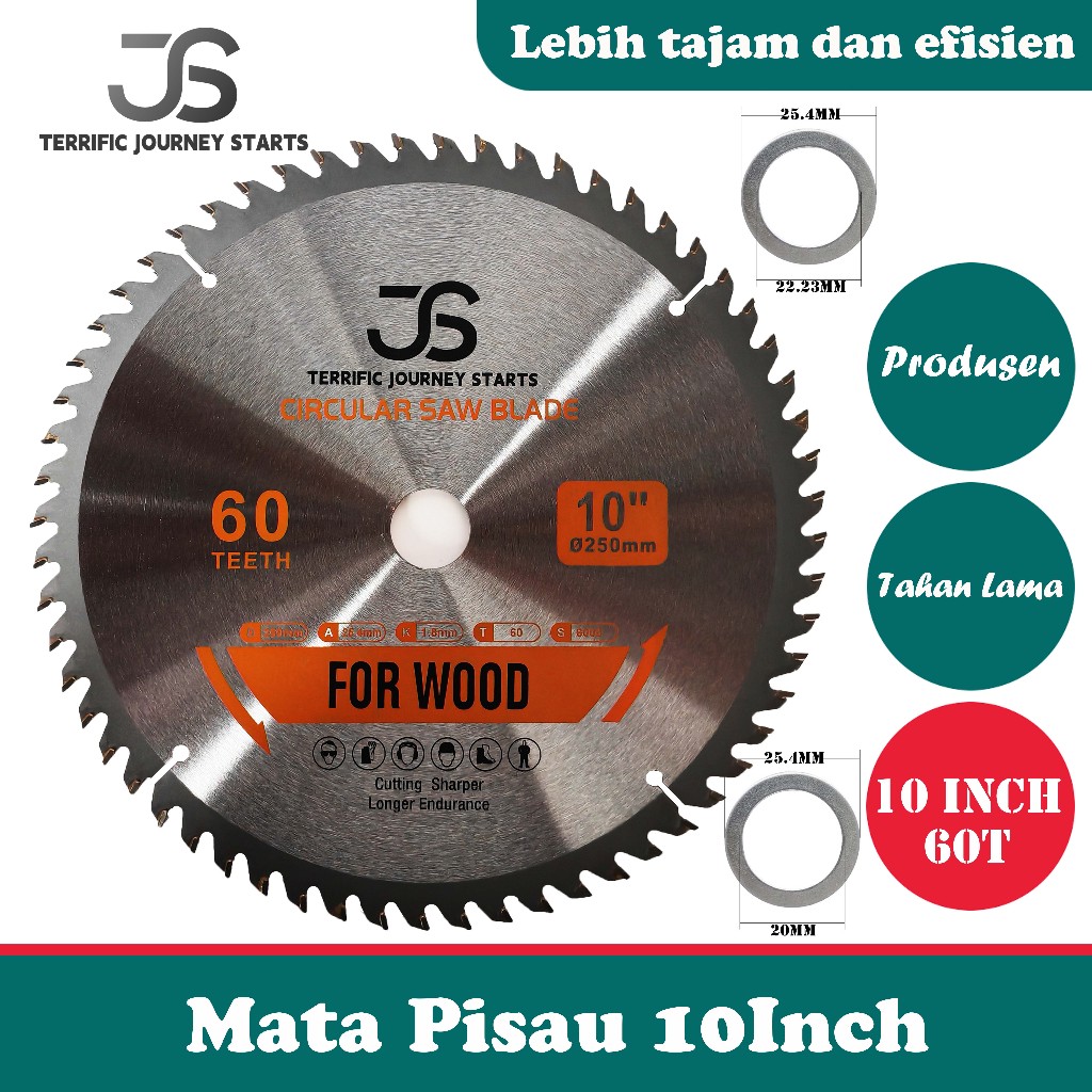 Mata Gerinda Potong Kayu10Inch Mata Gergaji 60T Circular Saw Blade Mata Gergaji Potong kayu