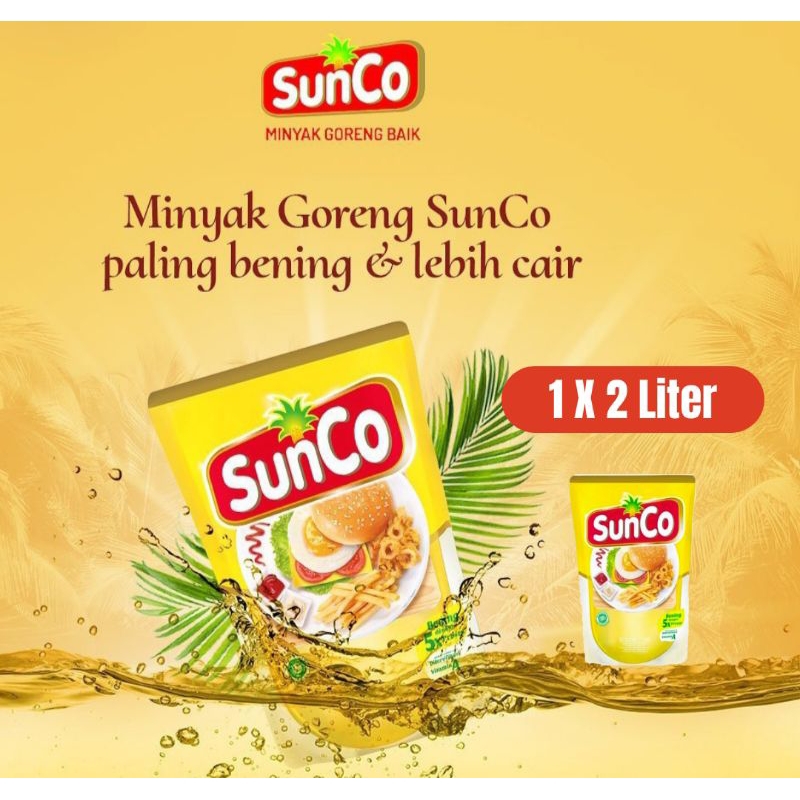 

Minyak Goreng SUNCO 2L Poush. Bening Berkualitas Sawit Preimum Vitaman A | Bisa COD