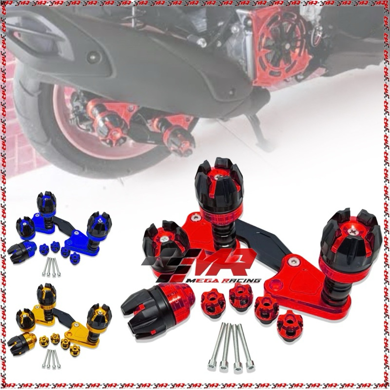 Paket 3 Nmax Variasi - Frameslider Jalu Knalpot + Jalu As Roda Depan + Baut Monel Spakbor Pnp Motor