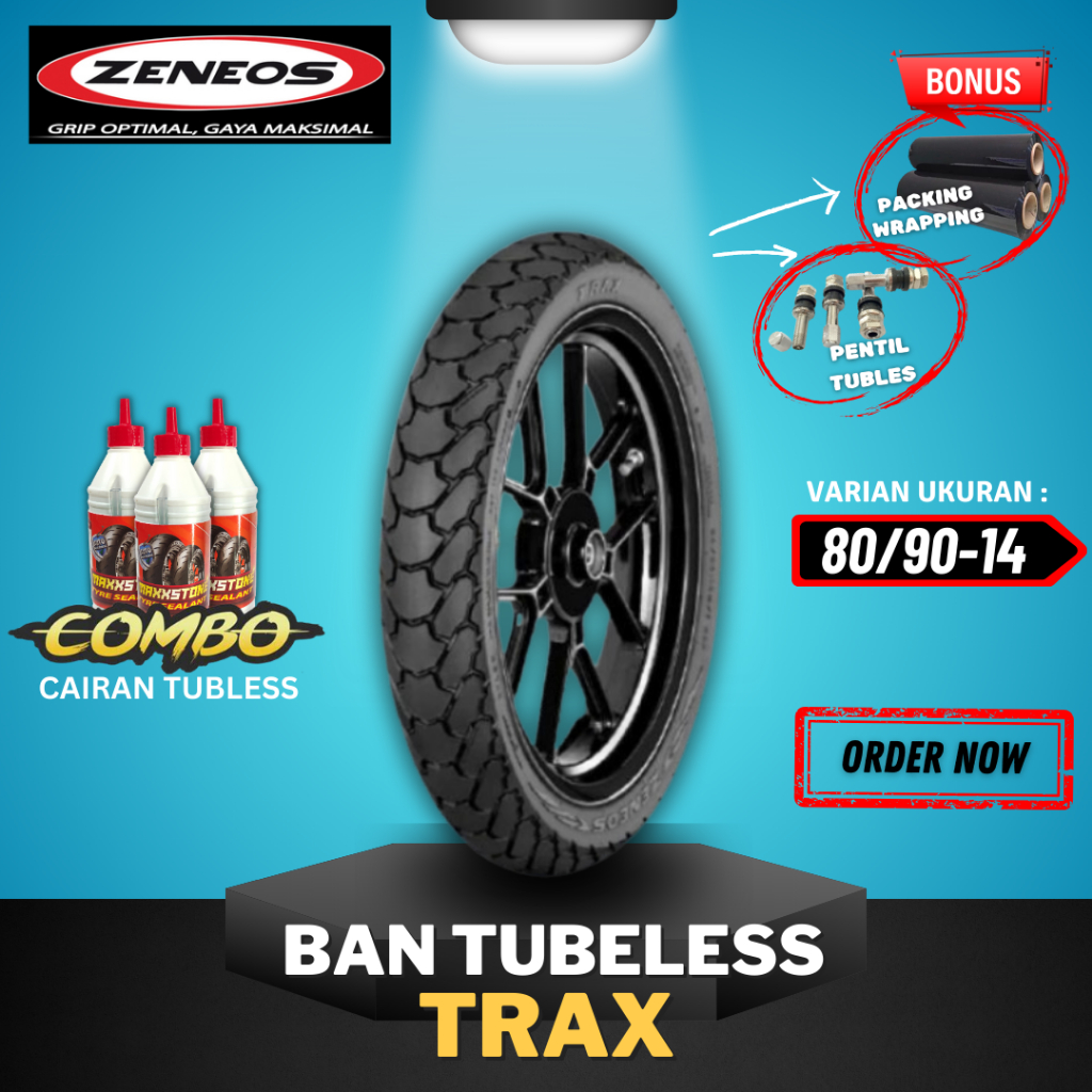 PROMO [READY COD] BAN ZENEOS TRAX RING 14 ( 80/90-14 ) BAN TUBELESS ZENEOS RING 14 / BAN MOTOR MATIC