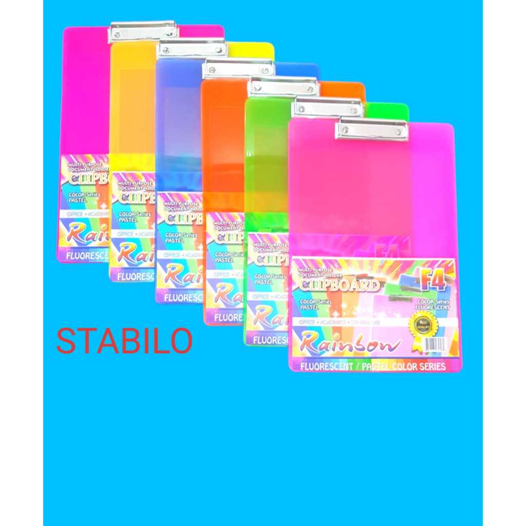 

(1 Pcs) Papan Ujian Transparan Warna / Klipboard / Alas Papan / Clipboard Papan Ujian Transparent