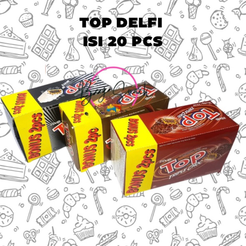 

TOP DELFI COKLAT / STRAWBERRY / TRIPLE CHOCO / BLACK IN WHITE - ( ISI 24 PCS)