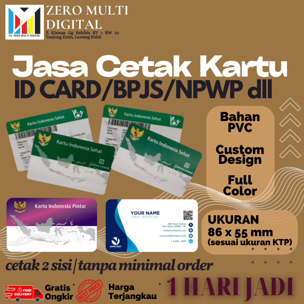 

[JASA CETAK] ZERO ID CARD BPJS NPWP KARTU NAMA DLL