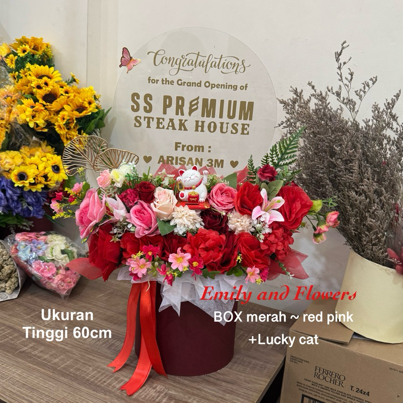 Jlterang (Urgent Order) Papan Bunga Standing Grand Opening Flower Standing Acrylic Papan Bunga