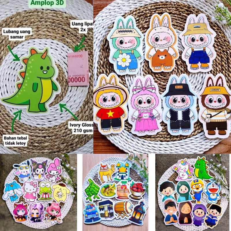 

ISI 5 PCS - AMPLOP THR LEBARAN ANGPAU 3D VIRAL 2025 LABUBU KUROMI SANRIO (gambar 2 sisi)