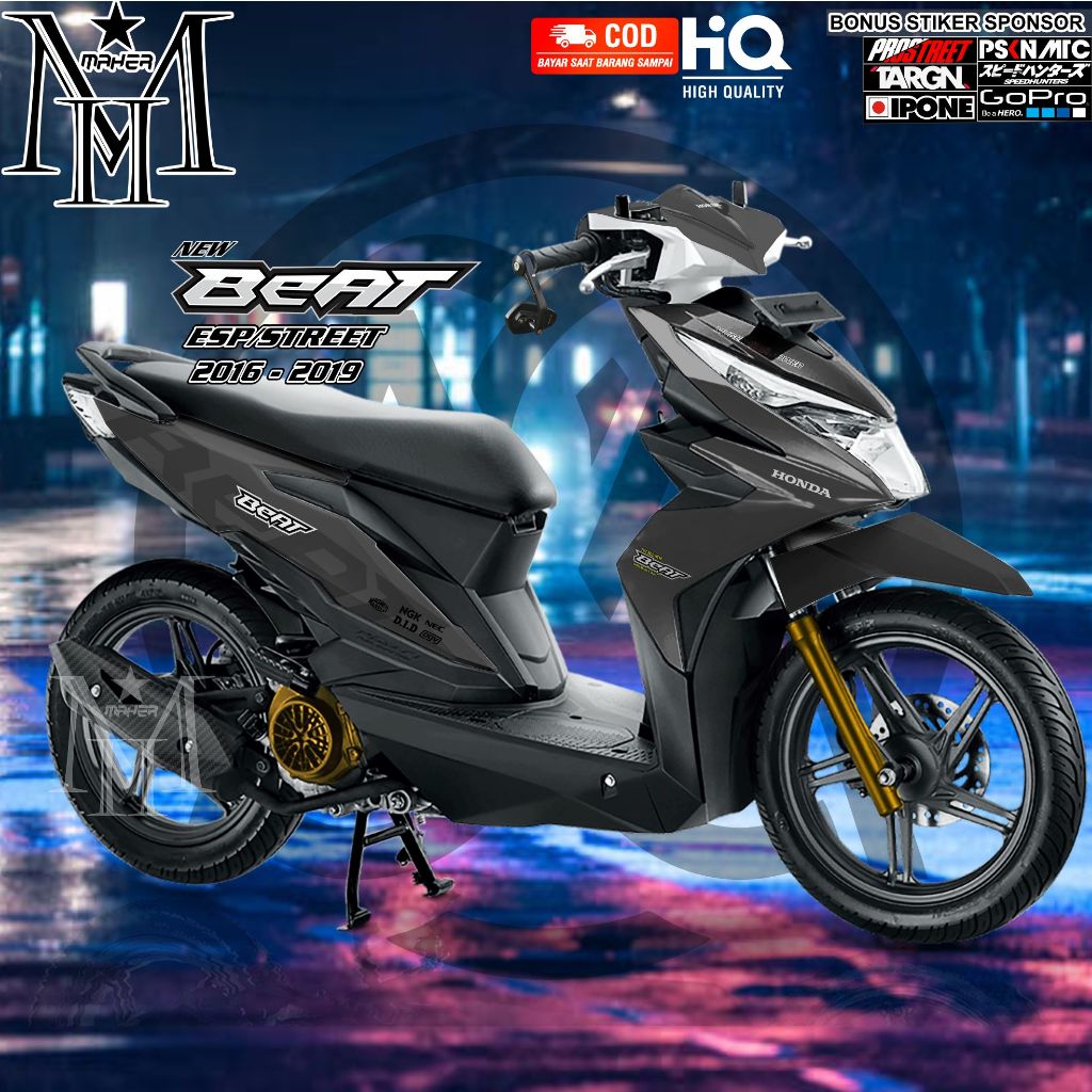 Decal Full Body Motor Beat Esp 2016 - 2019 Stiker Beat Street 2016 - 2019 Variasi Polos