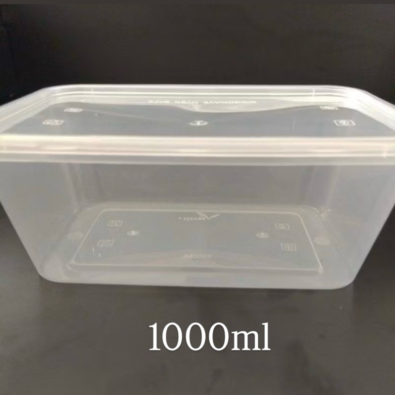 Kotak makan Meiji Rectangle Thinwall Cointainer 1000ml Kotak Makan Plastik Ready Stock