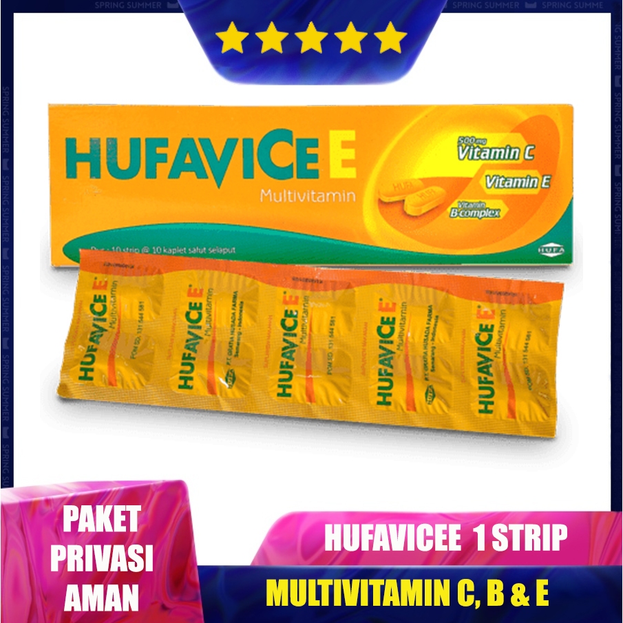 Hufavicee Multivitamin Kandungan Hufavice E Vitamin C, E, B Kompleks Untuk Daya Tahan Tubuh