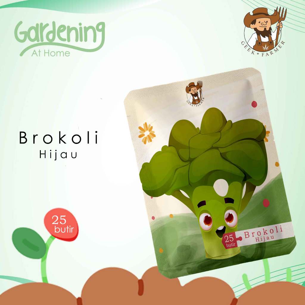 Geek Farmer - Benih Brokoli Hijau Premium | Kuntum Padat, Kaya Gizi & Cocok Dataran Tinggi - Rendah