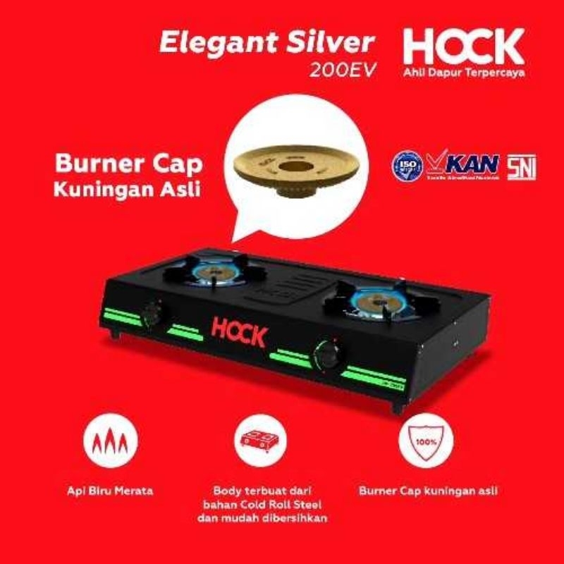 Kompor Gas 2 tungku HOCK api biru besar merata / Kompor 2 tungku best produk
