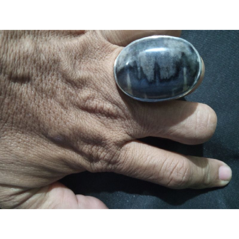 Batu akik posil kayu ,motif tulisan arab,lawas antik