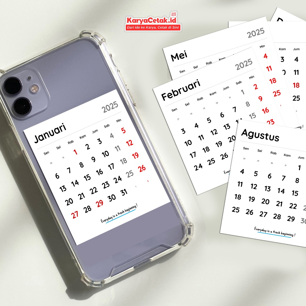 

Mini Kalendar 2025 / Stiker Kalender / Calender Mini Polaroid/ Kalender Jurnal / Bullet Journal/ Kalender jurnal aesthetic