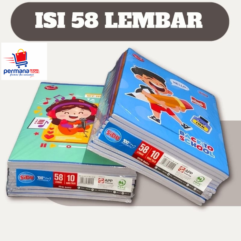 

Promo Buku Tulis SIDU 58 Lembar ( PACK = 10 BUKU )