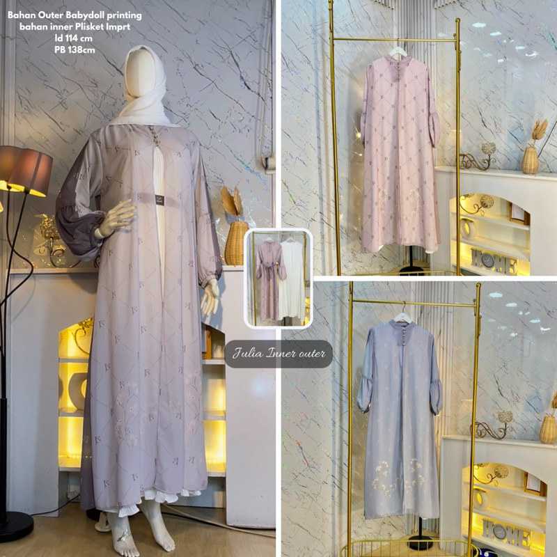 Pastelo JULIA INNER OUTER by juragan gamis motif cantik abaya muslimah inner dan outer terpisah gami