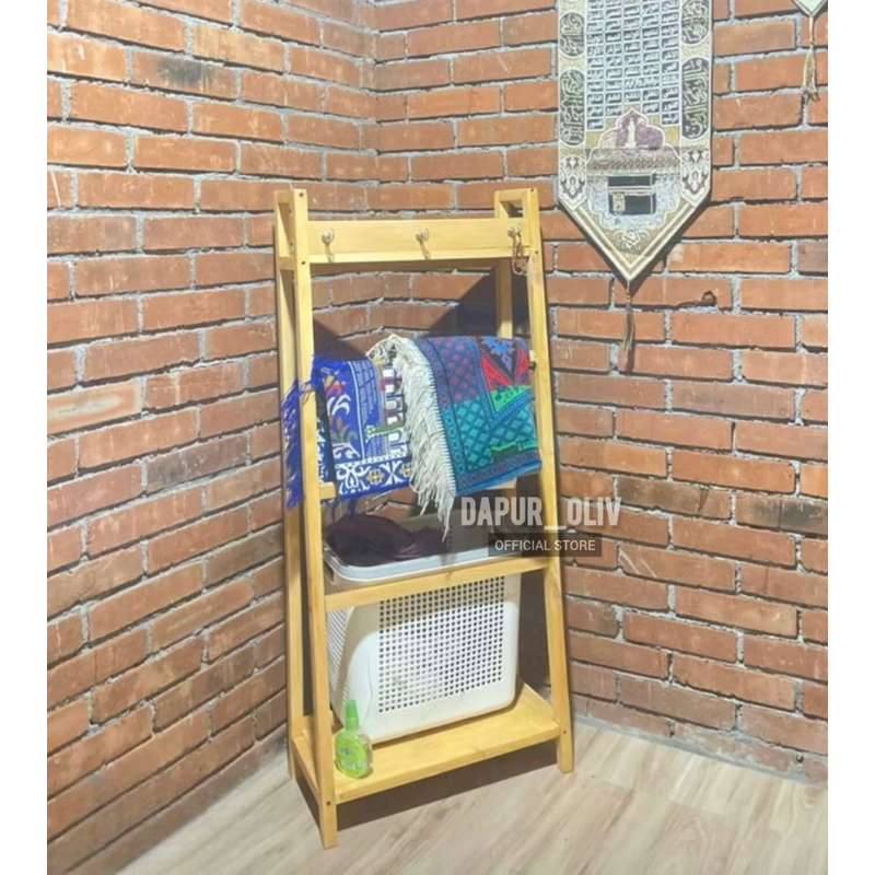 rak mukenah minimalis rak sajadah tempat mukenah dan peralatan sholat