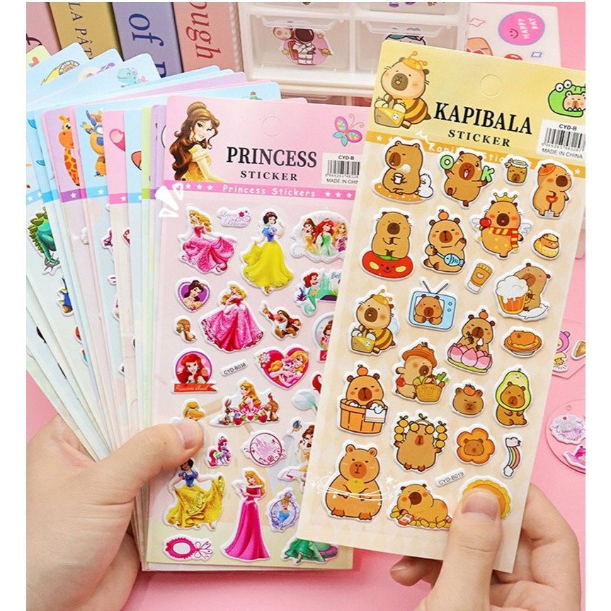 

#DS227 STICKER TIMBUL 3D AESTHETIC KARAKTER WATERPROOF / STICKER LUCU ANTI AIR KARAKTER CAPYBARA LABUBU CARS DINOSAURUS ASTRONOUT PANDA ANIMAL STICKER DIY JURNAL ANAK