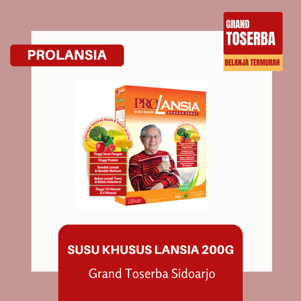 

SUSU PROLANSIA VANILA 200gr / KAYA SERAT DAN PROTEIN UNTUK LANSIA
